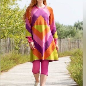Gudrun Sjoden Multicolor Geometric Sweater Dress